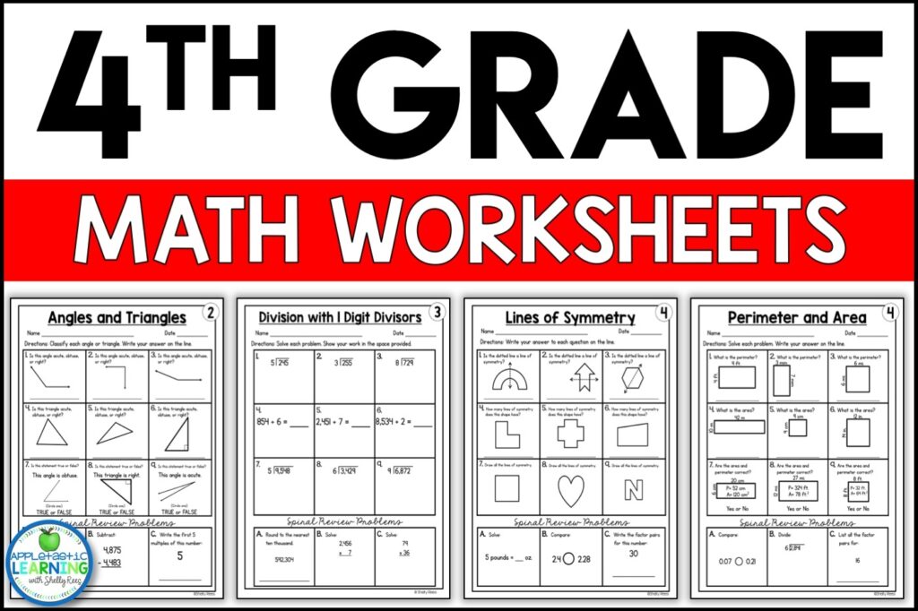 Free 4th Grade Math Worksheets With Answer Key Math Worksheet Answers
