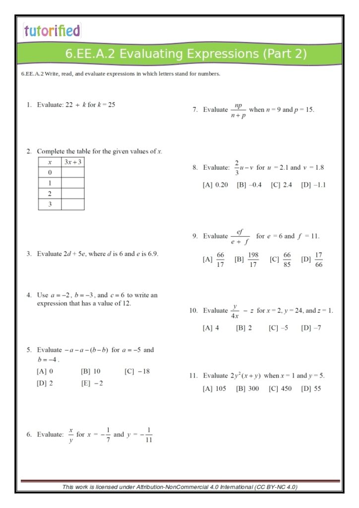 6th Grade Math Problems With Answers Printable Worksheets Math Worksheet Answers