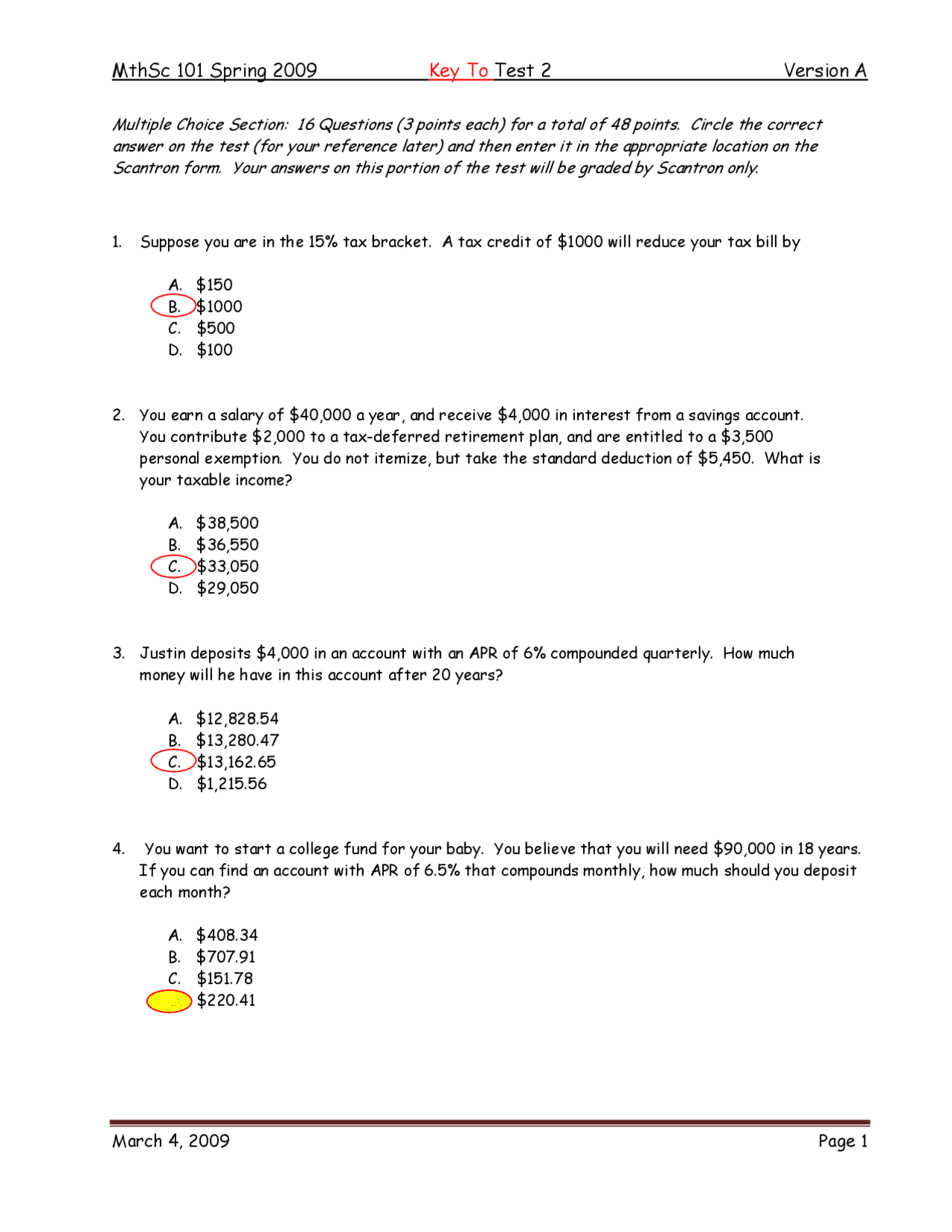 answer-key-to-test-2-essential-math-mthsc-101-exams-mathematics-docsity-math-worksheet-answers