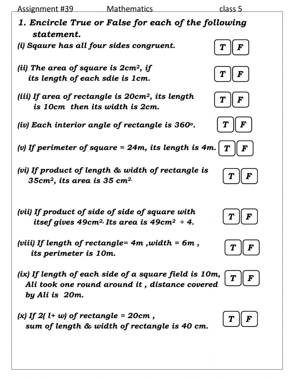 Assignment 39 Worksheet Math Worksheet Answers