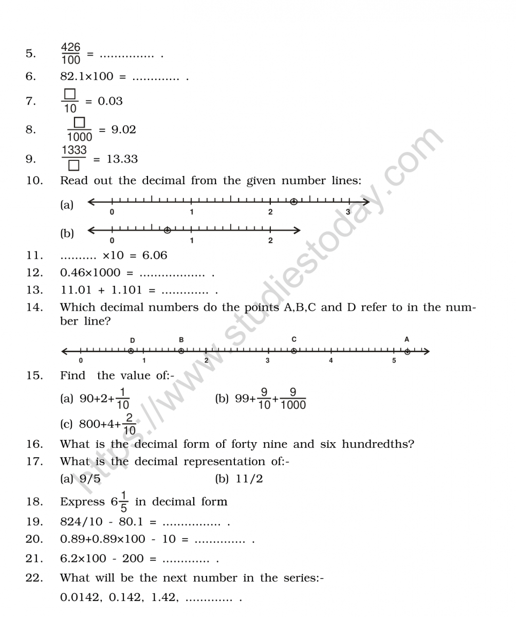 cbse-class-6-mental-maths-decimals-worksheet-math-worksheet-answers
