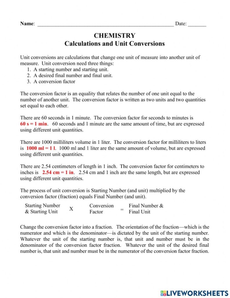Chemistry Math Review Worksheet Answers Math Worksheet Answers