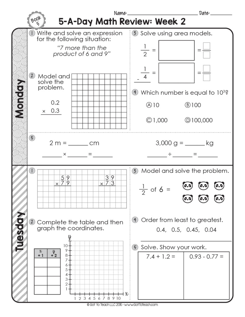 6th Grade Math Benchmark Eog Practice Worksheet With Answers Nc Math Worksheet Answers