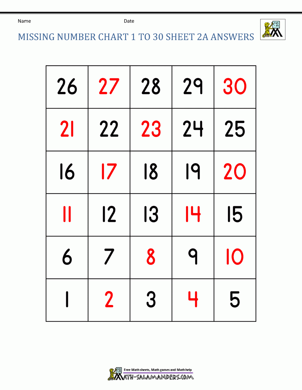 free-number-chart-1-30-math-worksheet-answers