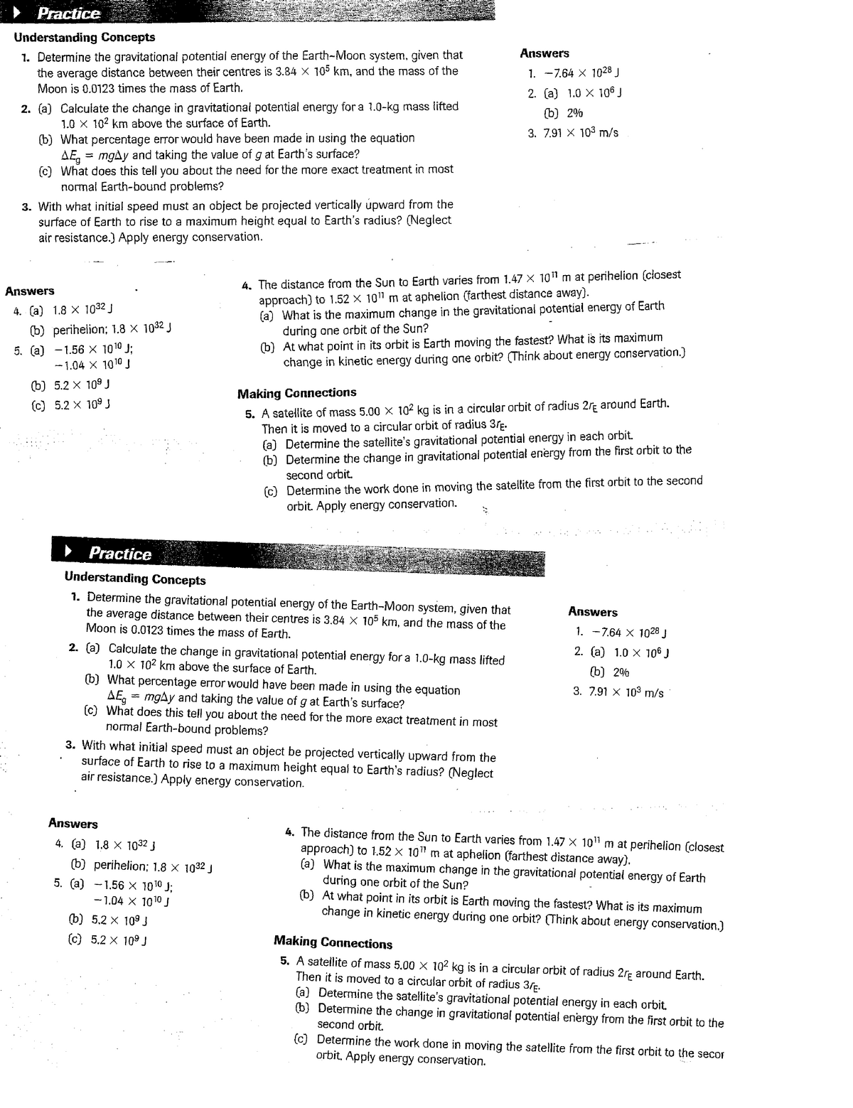 Gravitational Potential Energy Problems Grade 12 Studocu Math Worksheet Answers