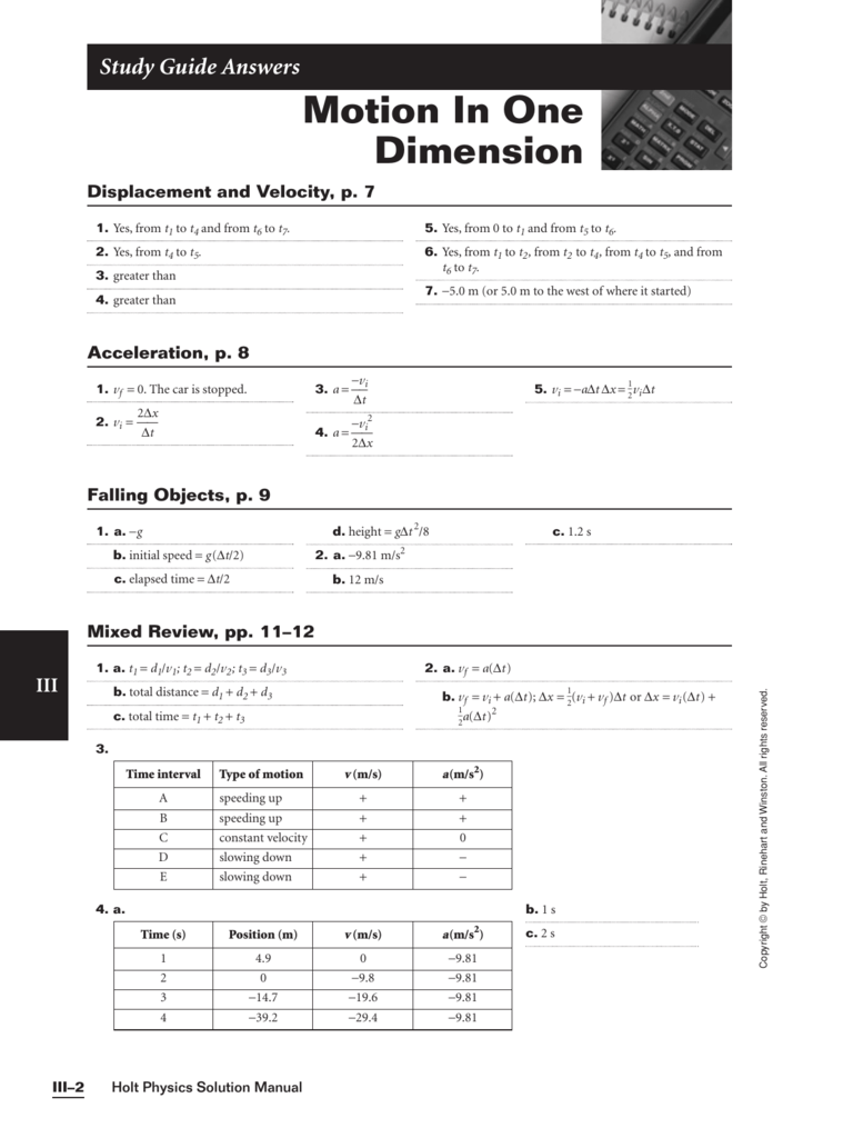 motion-in-one-dimension-physics-math-worksheet-answers