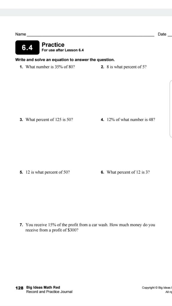 Big Ideas Math Red Worksheet Answers Math Worksheet Answers