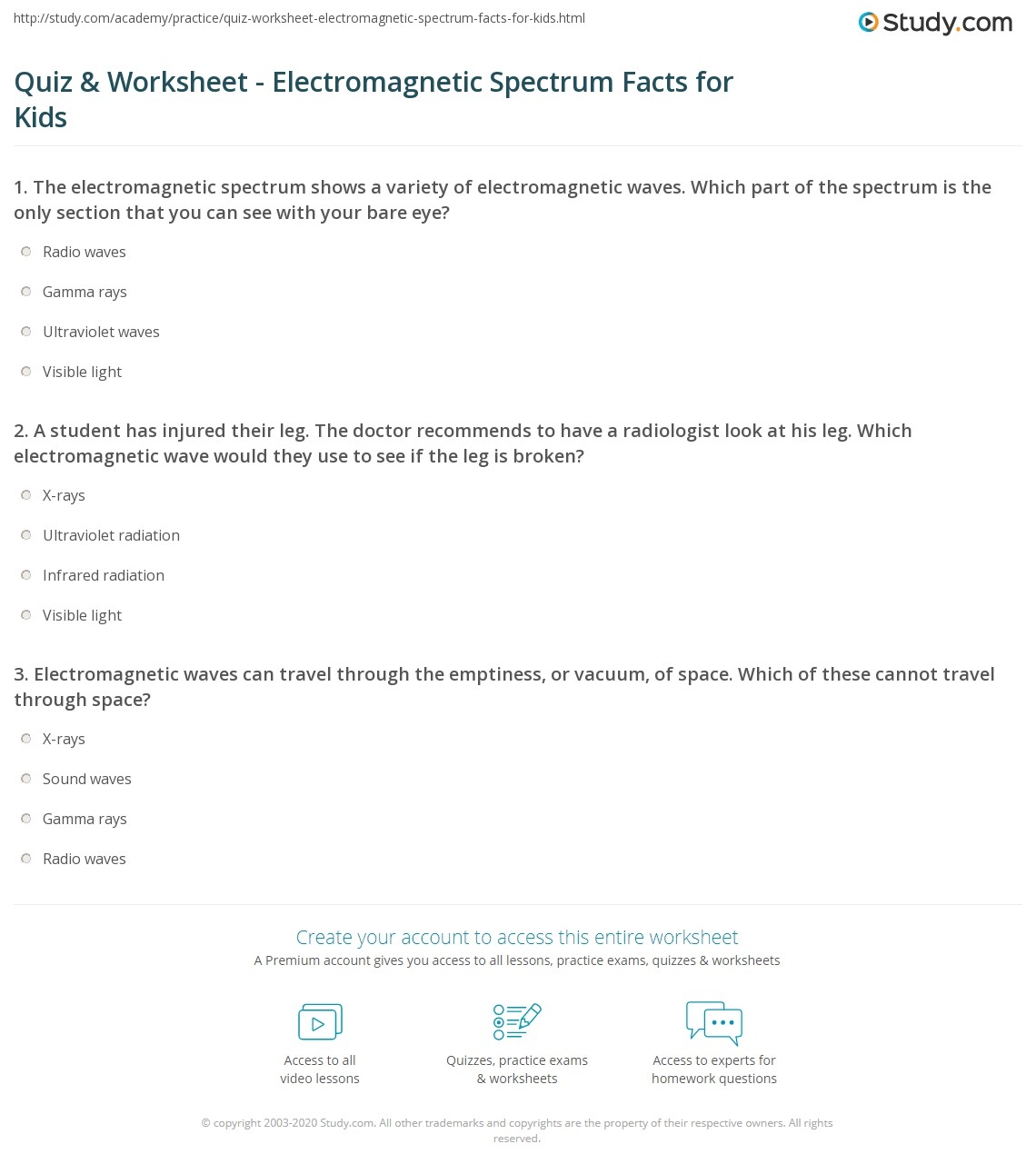 quiz-worksheet-electromagnetic-spectrum-facts-for-kids-study-math-worksheet-answers