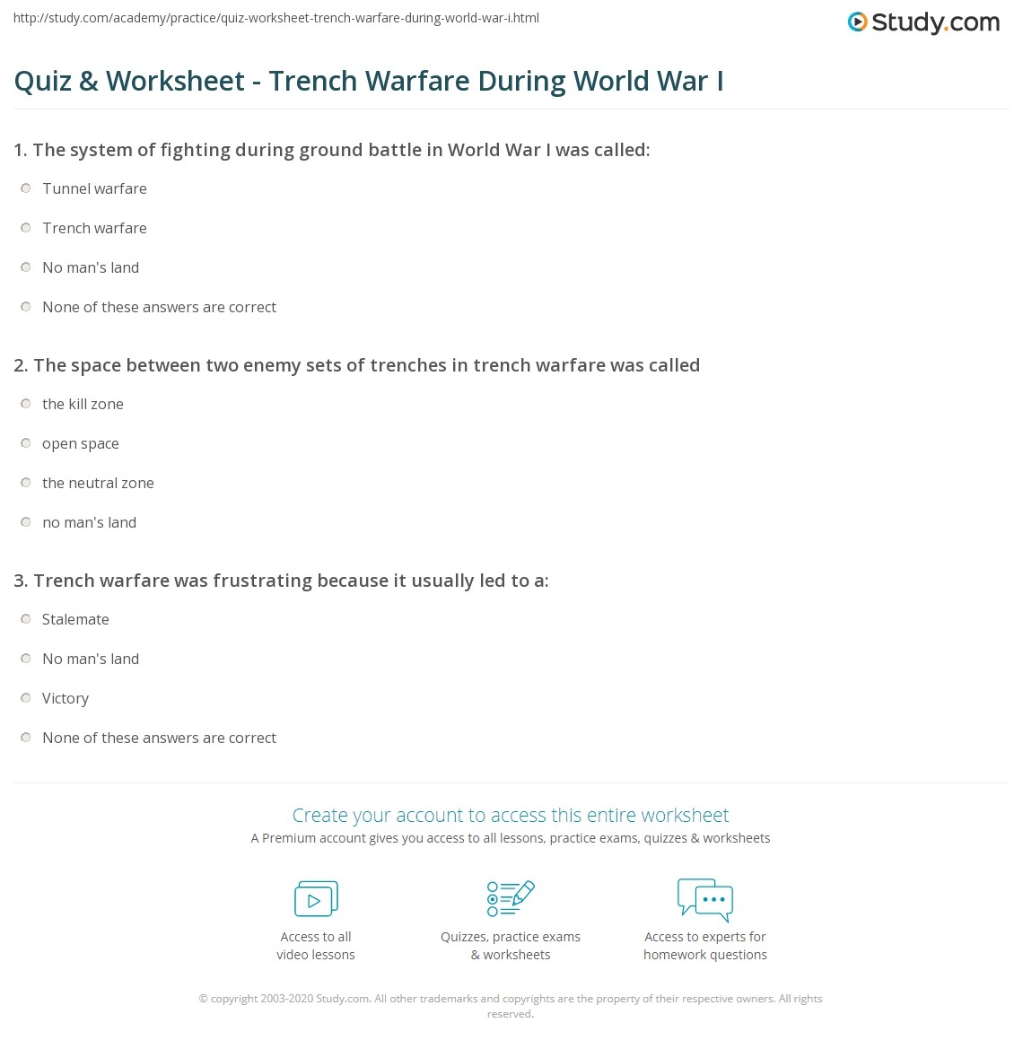 quiz-worksheet-trench-warfare-during-world-war-i-study-math-worksheet-answers