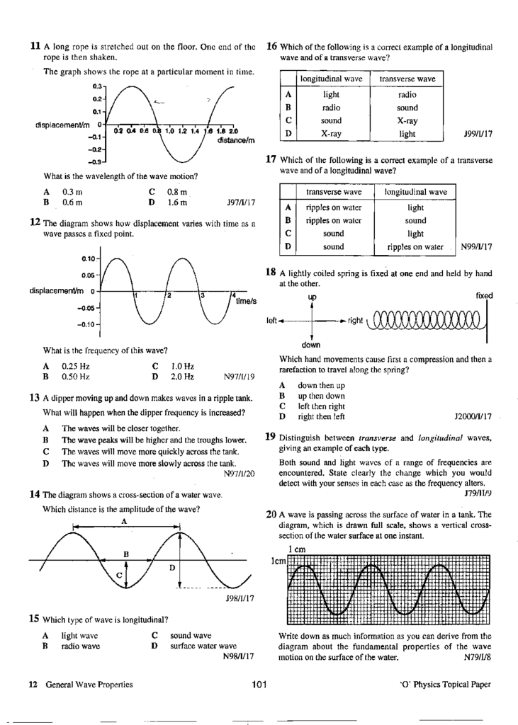 Worksheet Wave Properties And Math Answers