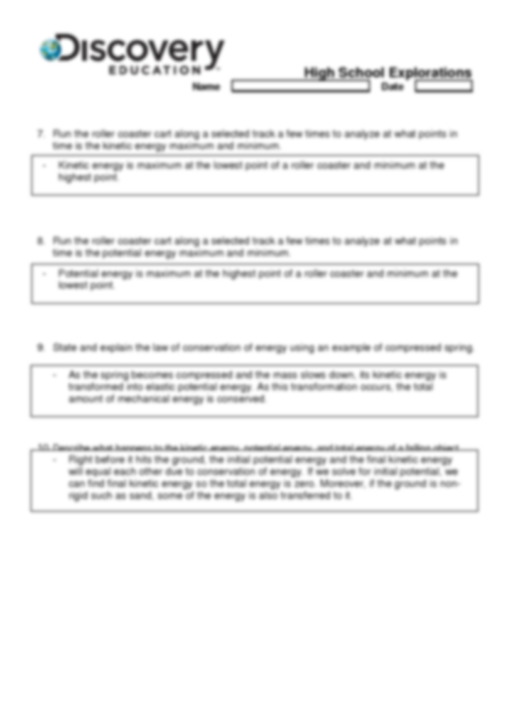 Discovery Education Math Worksheet Answers